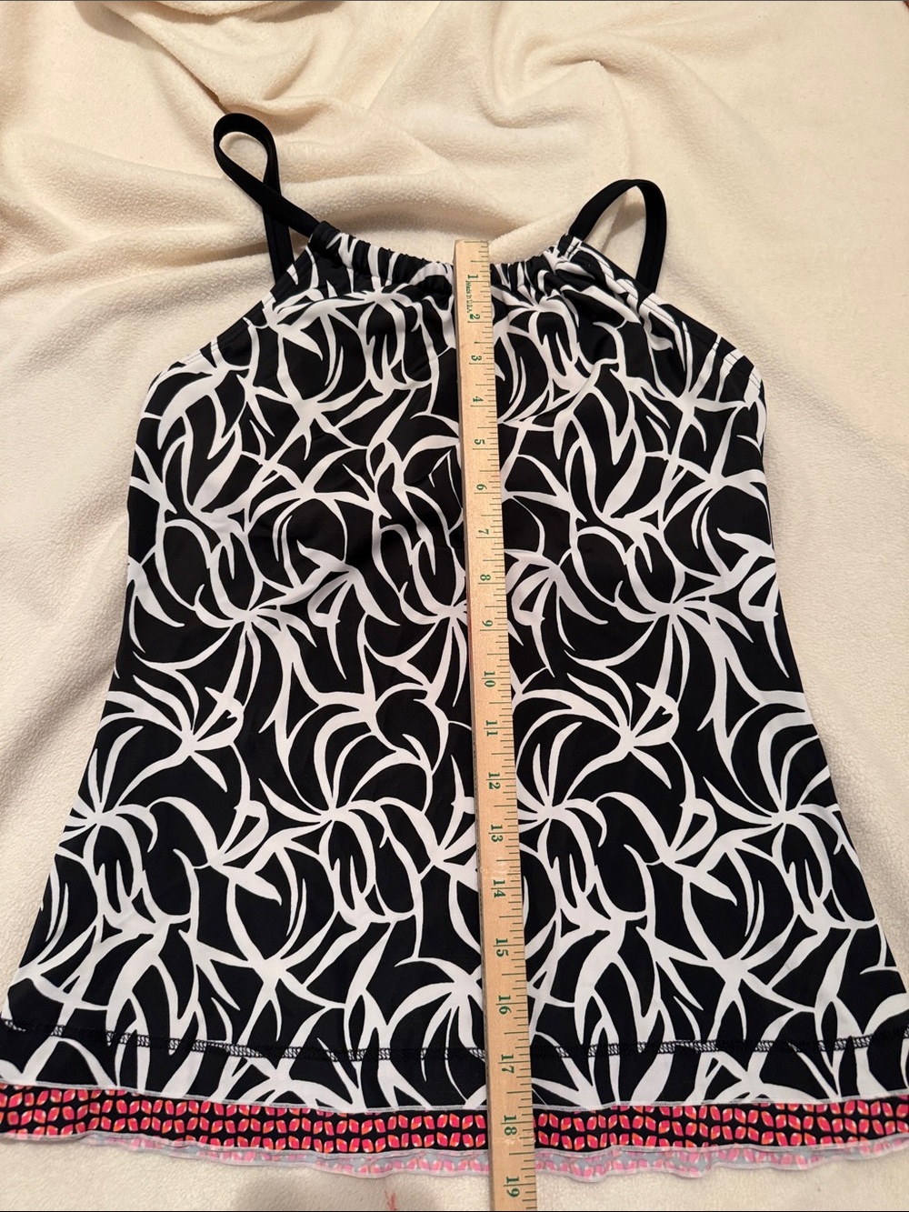 24th & Ocean Black and White One-Piece Swimsuit with Printed Overlay - Picture 6 of 9